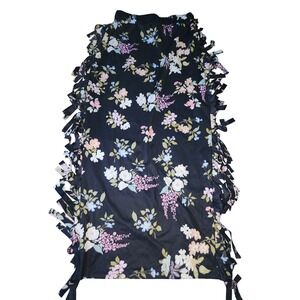 Floral Fringe Maxi Skirt‎ Boho Festival Hippie Bohemian Chic Western Large